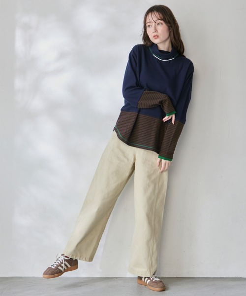 KRIFF MAYER Lady's Collection tシャツ 「レイヤード」ボーダー 切替