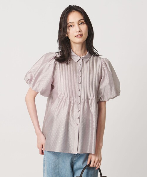 美品✨️ ユナイテッドアローズ ドット ジャガード ピンク ベスト ブラウス UNITED ARROWS（ユナイテッドアローズ） ブラウス シャツ 半袖 ドット