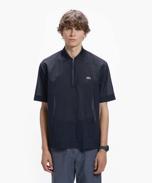 LACOSTE（ラコステ） ポロシャツ 半袖 シアーメッシュジップポロシャツ