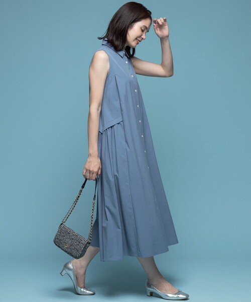 「組曲」 シャツワンピース 3 ネイビー レディース_画像8