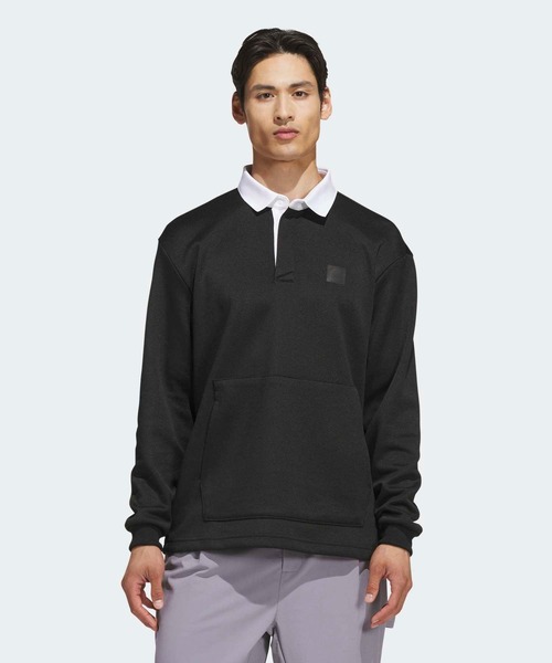  golfニットベスト・長袖ポロシャツのセット adidas（アディダス） ポロシャツ 長袖ニット スウェット ポロシャツ
