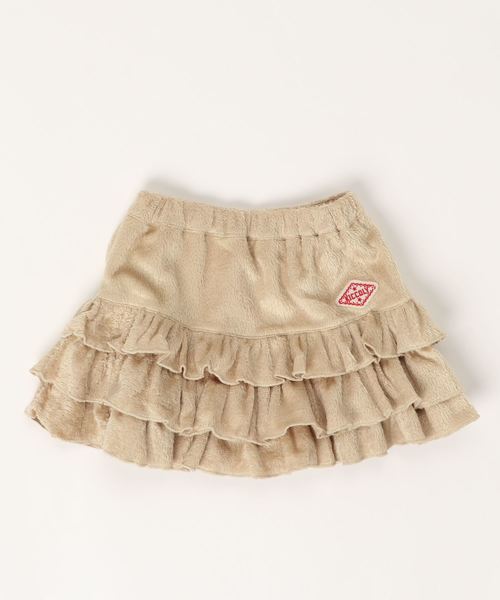 KiCCOLY スカート スエード風3段フリルスカート キッズ 子供服