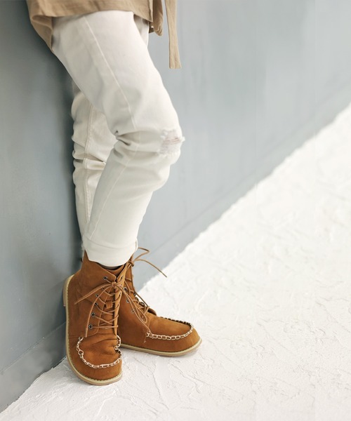 レースアップ　モカシンシューズ 本革 モカシン ドライビングシューズ レディース[品番：BNZS1684102