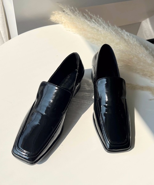 ローファー スクエアトゥフラットピースソールエナメルヴァンプローファー Zozotown Yahoo 店 通販 Yahoo ショッピング