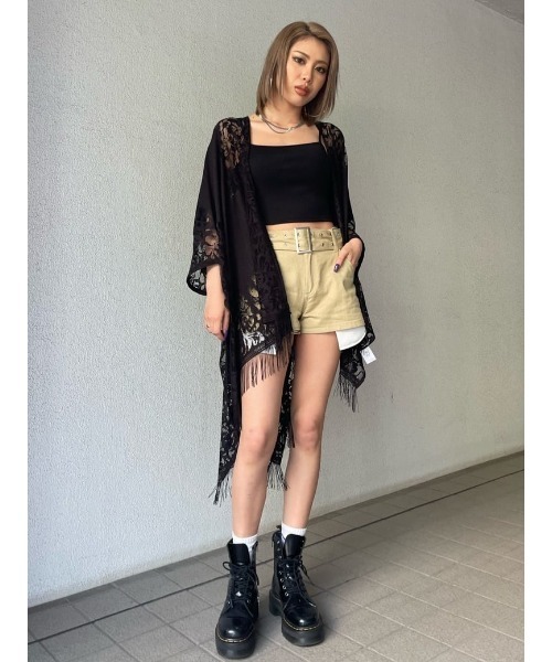 EGOIST パンツ ハトメベルト付ツイルショートパンツ レディース 