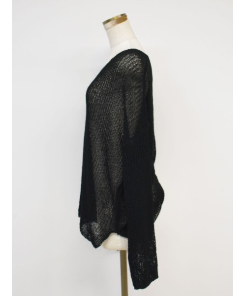 ニット レディース ルーズシアーニット / loose sheer knit かぎ編み オーバーサイズ ビッグサイズ ミドル丈 長袖 レイヤード ブラ｜zozo｜22