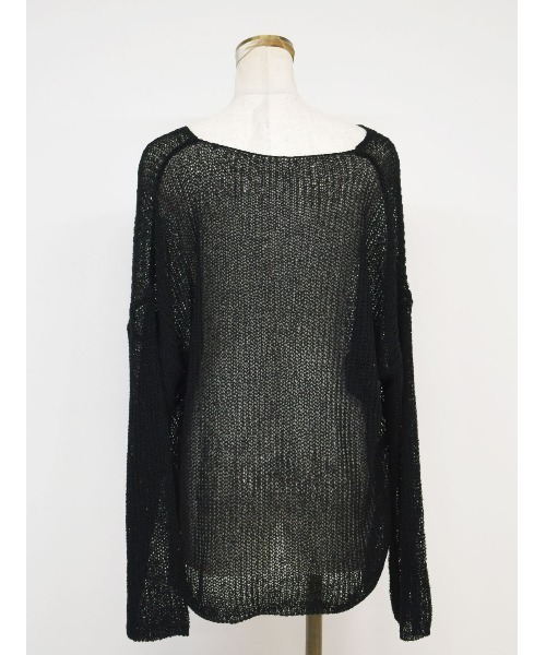 ニット レディース ルーズシアーニット / loose sheer knit かぎ編み オーバーサイズ ビッグサイズ ミドル丈 長袖 レイヤード ブラ｜zozo｜23