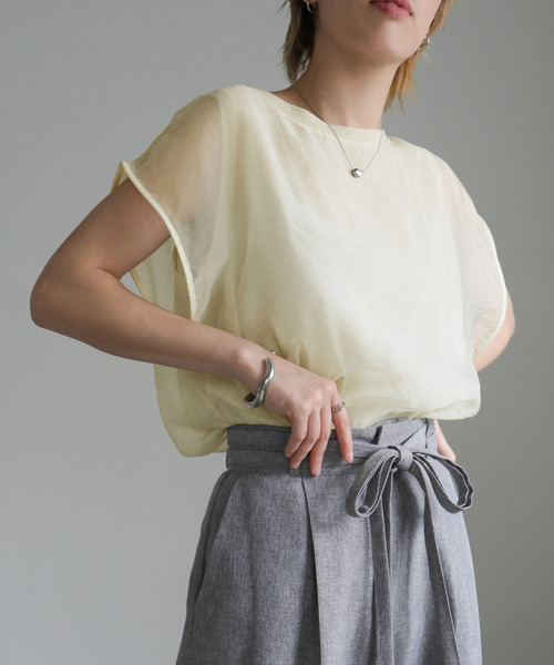 シャツドッキングカットトップス SLY | FRILL PUFF CUT トップス (Tシャツ・カットソー(半袖