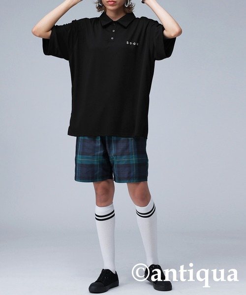 ANTIQUA STCH GOLF 吸汗速乾ロゴ入りポロシャツ ポロシャツ STCH】吸汗速乾ロゴ入りポロシャツ（シャツ/ブラウス）｜antiqua