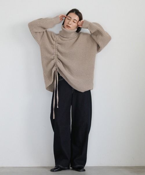 select MOCA(セレクトモカ) ニット セーター シャーリング select MOCA(セレクトモカ) ニット セーター シャーリング