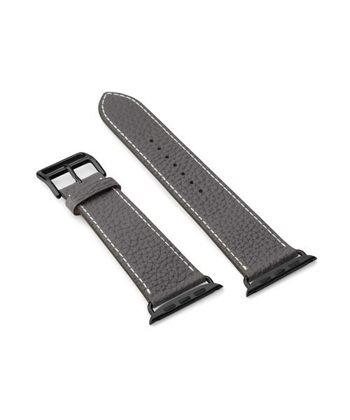 腕時計 シュリンク Apple Watch レザーバンド「38mm/40mm/41mm/42mm， S/Mサイズ」 (アダプター：ブラック)の画像