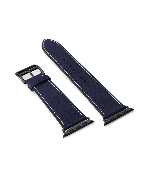腕時計 シュリンク Apple Watch レザーバンド「38mm/40mm/41mm/42mm， S/Mサイズ」 (アダプター：ブラック)の画像