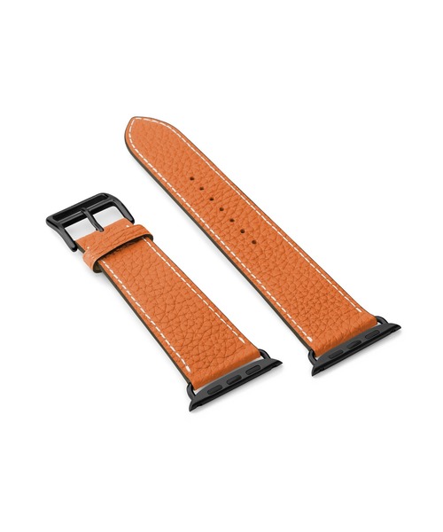 腕時計 シュリンク Apple Watch レザーバンド「38mm/40mm/41mm/42mm， S/Mサイズ」 (アダプター：ブラック)の画像