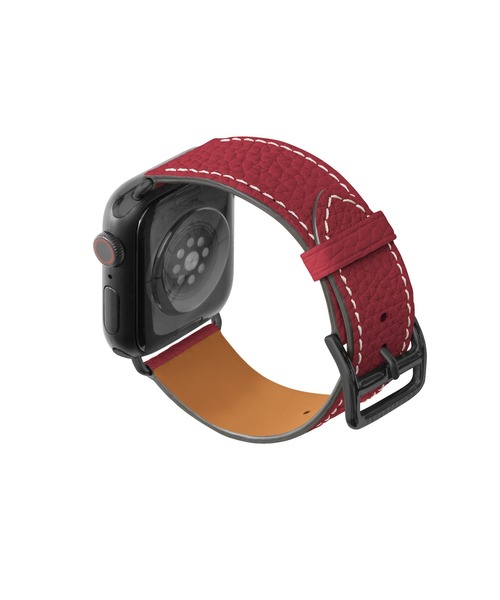 腕時計 シュリンク Apple Watch レザーバンド「38mm/40mm/41mm/42mm， S/Mサイズ」 (アダプター：ブラック)の画像