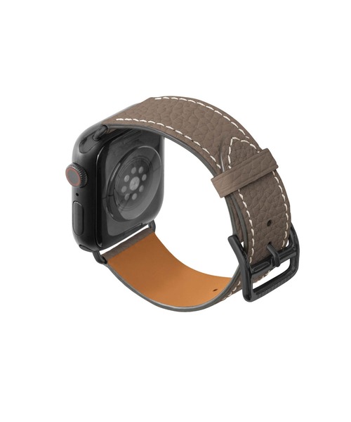 腕時計 シュリンク Apple Watch レザーバンド「38mm/40mm/41mm/42mm， S/Mサイズ」 (アダプター：ブラック)の画像