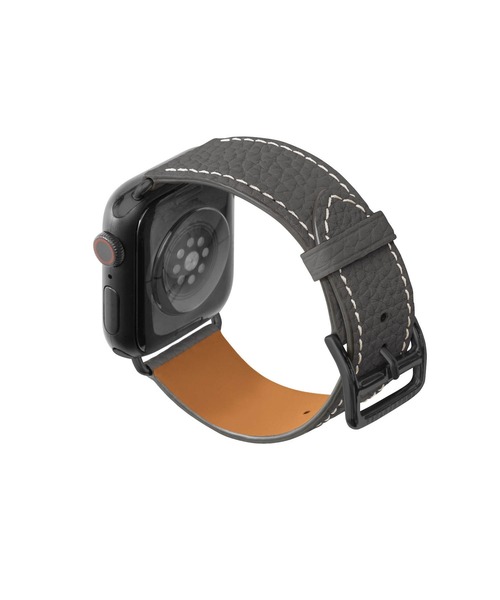 腕時計 シュリンク Apple Watch レザーバンド「38mm/40mm/41mm/42mm， S/Mサイズ」 (アダプター：ブラック)の画像