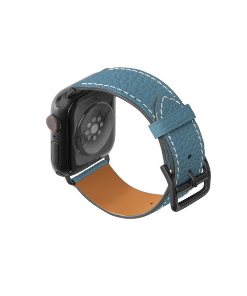 腕時計 シュリンク Apple Watch レザーバンド「38mm/40mm/41mm/42mm， S/Mサイズ」 (アダプター：ブラック)の画像