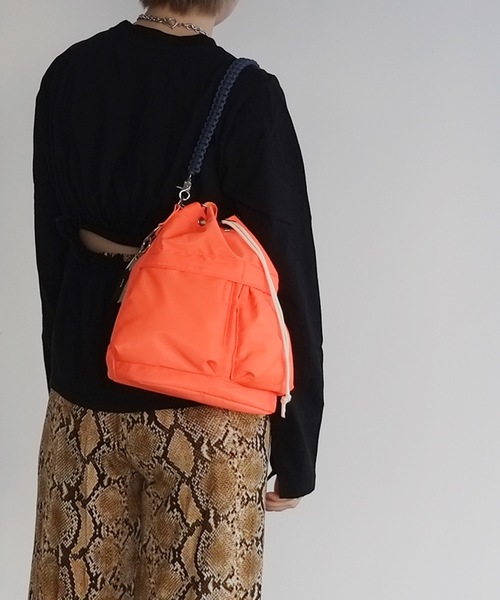 【送料無料】ドージョーチャクリキ リュック 巾着 バッグ 赤 COMMON WARE トートバッグ EM:cheek kinchaku code 2 way tote