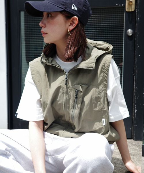 ベスト ジレ 接触冷感/UVカット(UPF50＋)/ナイロンフーディベスト レディース メンズ | ANME | 04