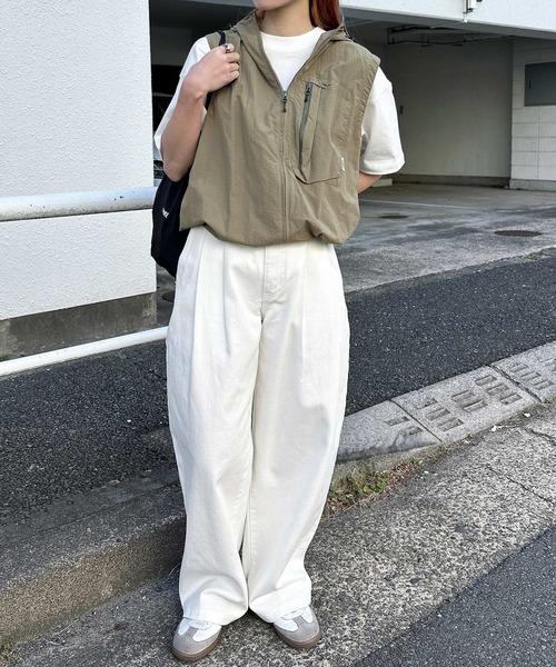 ベスト ジレ 接触冷感/UVカット(UPF50＋)/ナイロンフーディベスト レディース メンズ | ANME | 11