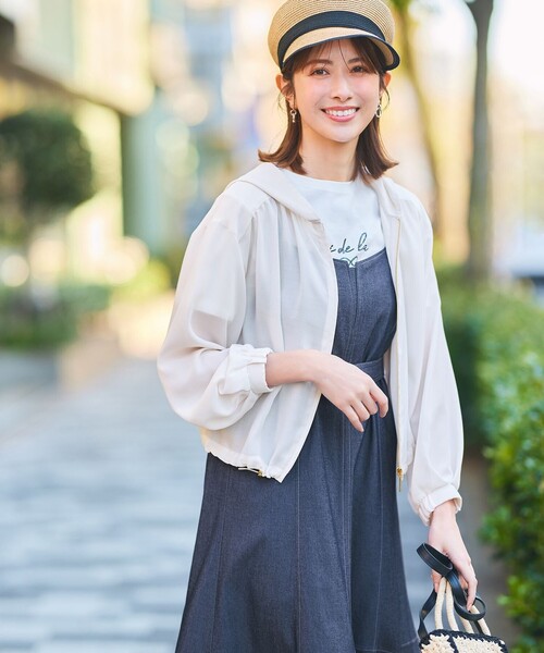 any SiS ワンピース 「洗える」ライトデニムライクシャンブレー