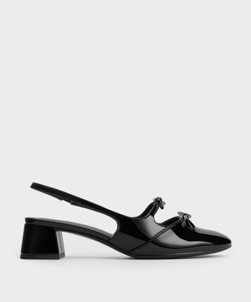 【未使用】チャールズアンドキース　ドリー　ダブルボウ　スリングバッグ　パンプス CHARLES ＆ KEITH（チャールズ&キース） パンプス Dorri ドリー ダブル