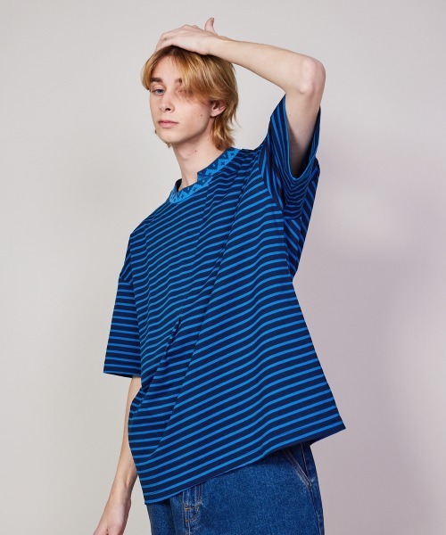 tシャツ rehacer : Asymmetry Border CS / アシンメトリー ボーダー 