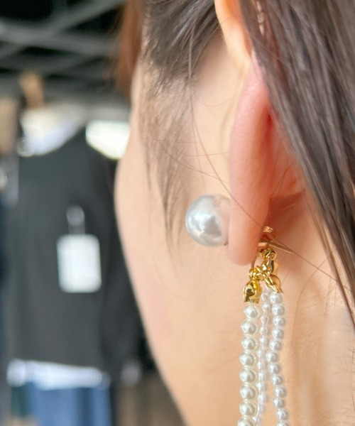 Sweet Pea パールロングピアス 片耳 K18 YG
