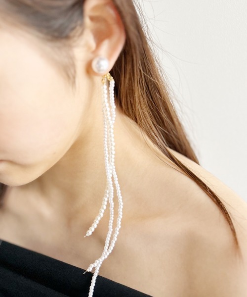 Kotoe ピアス 片耳 パールロングピアス レディース : ZOZOTOWN
