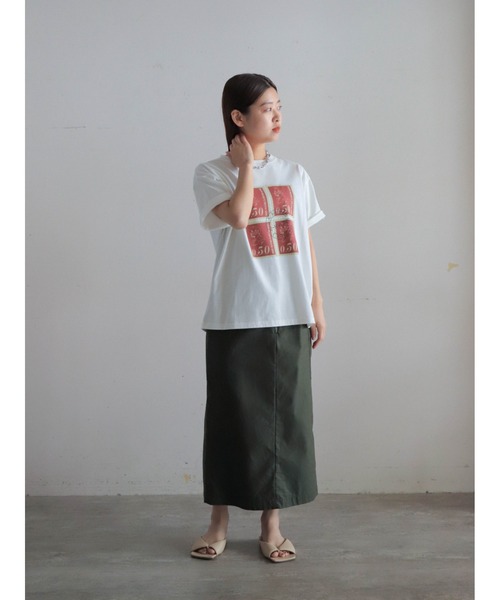 FIL DE FER tシャツ エアメールスタンプPT 半袖TEE レディース