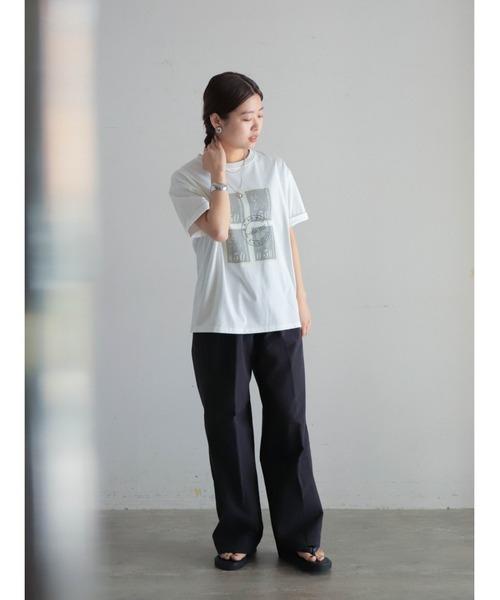 「FIL DE FER」 半袖Tシャツ FREE サックスブルー レディース FIL DE FER 「FIL FER」 半袖ブラウス FREE サックスブルー