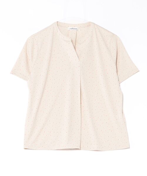 tシャツ 強撚スムース スクエアドットプリント 半袖スキッパープルオーバー レディース ファッション通販のNY.ONLINE