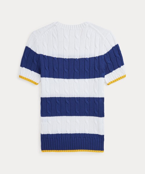 POLO RALPH LAUREN ニット ストライプド ケーブルニット コットン  