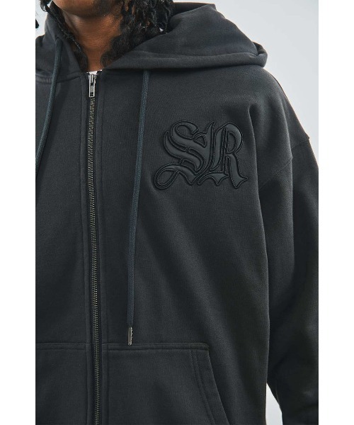 SUPPLIER パーカー フーディー｜Cross Leather Patch Zip Hoodie