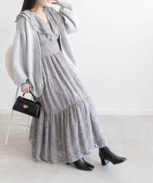 RANDA ワンピース シフォンジャガードワンピース : ZOZOTOWN
