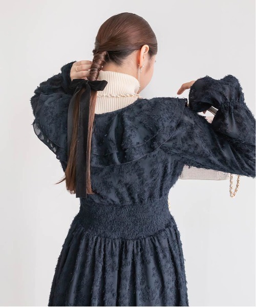 RANDA ワンピース シフォンジャガードワンピース : ZOZOTOWN