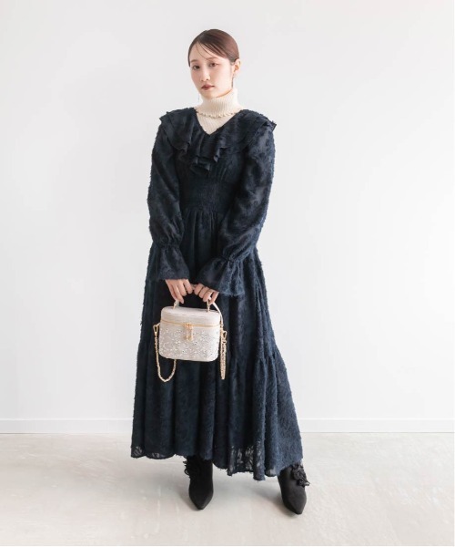 RANDA ワンピース シフォンジャガードワンピース : ZOZOTOWN