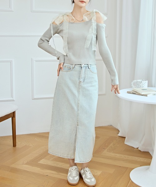 シフォンオフショルダートップス Amazon | [WANSHIX] オフショルダー ウエストマーク