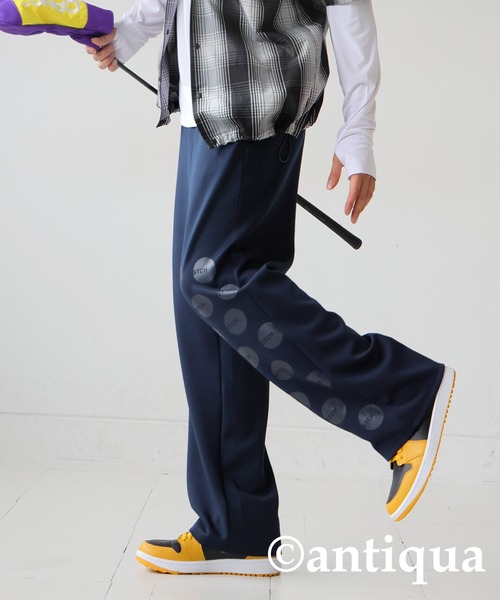 パンツ 「STCH」ドットデザインストレッチパンツ レディース メンズの画像