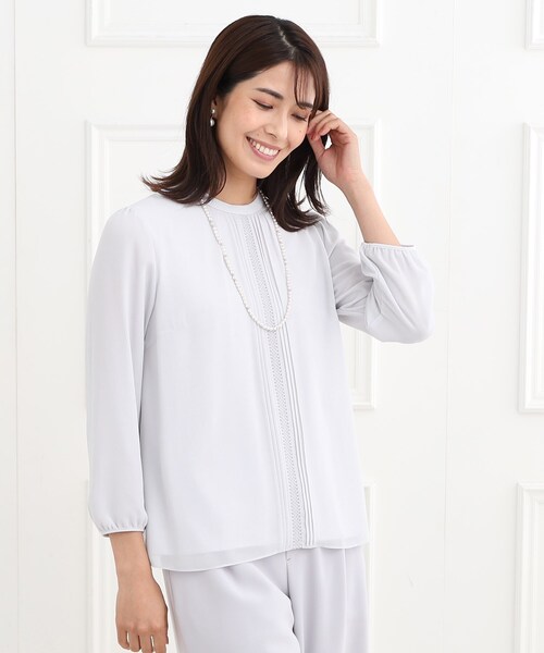 ブラウス シャツ 「夏SALE／マシンウォッシュ可」フロントレースブラウス レディース Reflect ブラウス シャツ 「夏SALE／マシンウォッシュ可