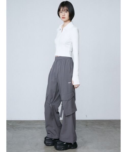 EMODA（エモダ） パンツ レイヤーベルトナイロンフレアパンツ