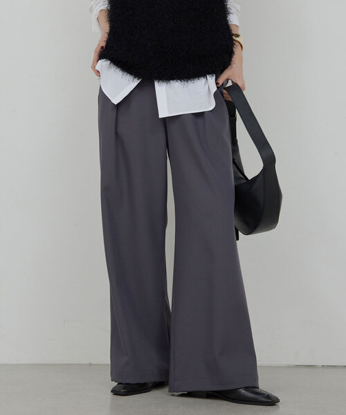 【GALLARDAGALANTE】イージー美脚パンツ　新品タグ付き GALLARDAGALANTE パンツ イージータックワイドパンツ レディース