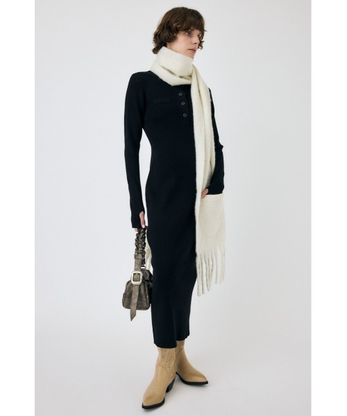 【マウジー】【人気】ポロネック リブニット ロングワンピース 半袖 MOUSSY（マウジー） ワンピース RIB KNIT ロングドレス : ZOZOTOWN