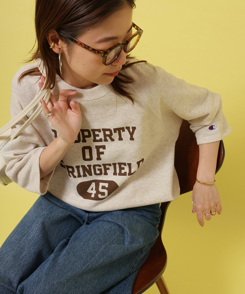トレーナー スウェット 別注「Champion」*relume CVC French Terry S/S スウェット レディース Champion トレーナー スウェット 別注「Champion」*relume CVC
