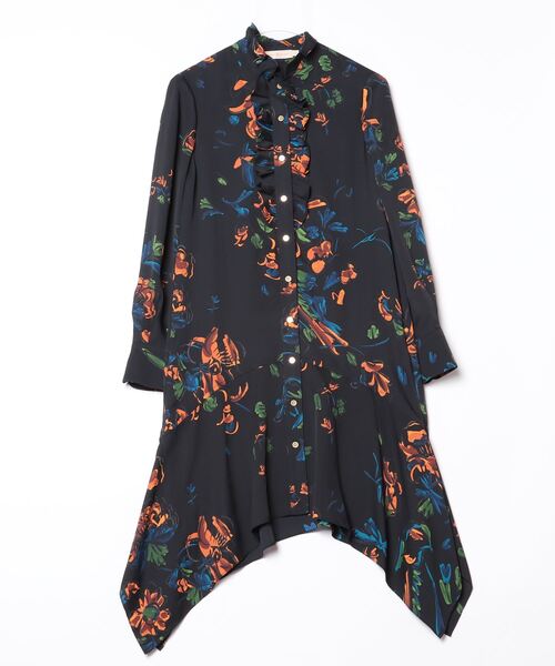 TORY BURCH」 長袖ワンピース 0 ブラック レディース レディース 