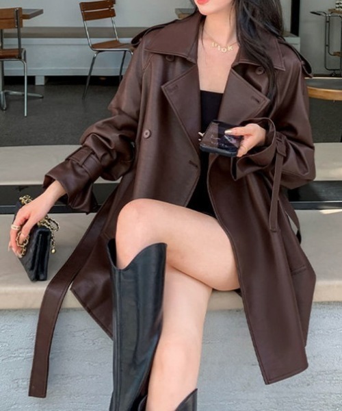 MICHAEL KORS ブラックトレンチコート 公式アウトレット】ソリッド トレンチ コート - アウター(コート