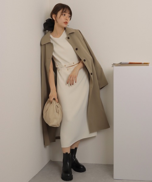 ワンピース separate french sleeve one piece /セパレート風 スタンド