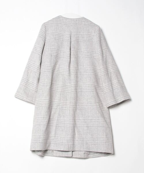 SHIPS（シップス） ノーカラーコート 38 ライトグレー レディース