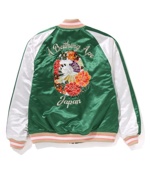 A BATHING APE スカジャン JAPANESE PEONY EMBROIDERY