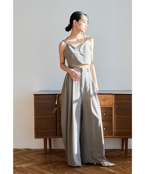 niana（ニアナ） パンツドレス ピンストライプビスチェワイドパンツ